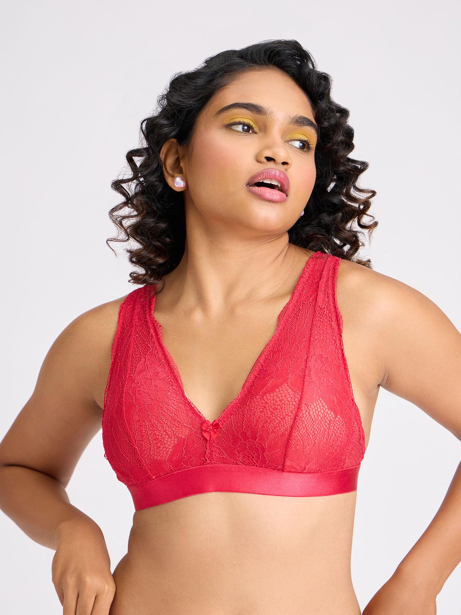 "the parisian cut" non padded bralette - red lmb1035