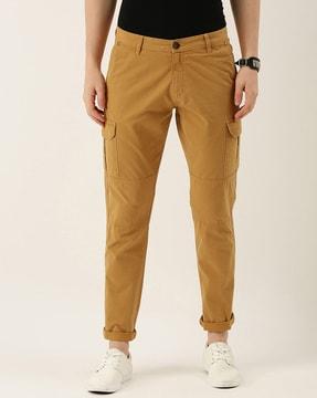  slim fit flat front cargo pants