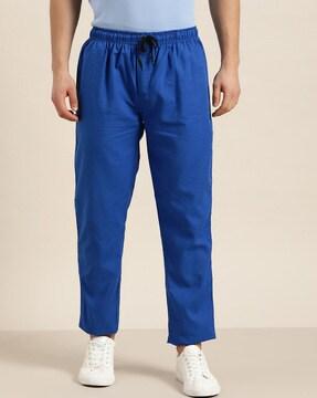  straight track pants with drawstring waist