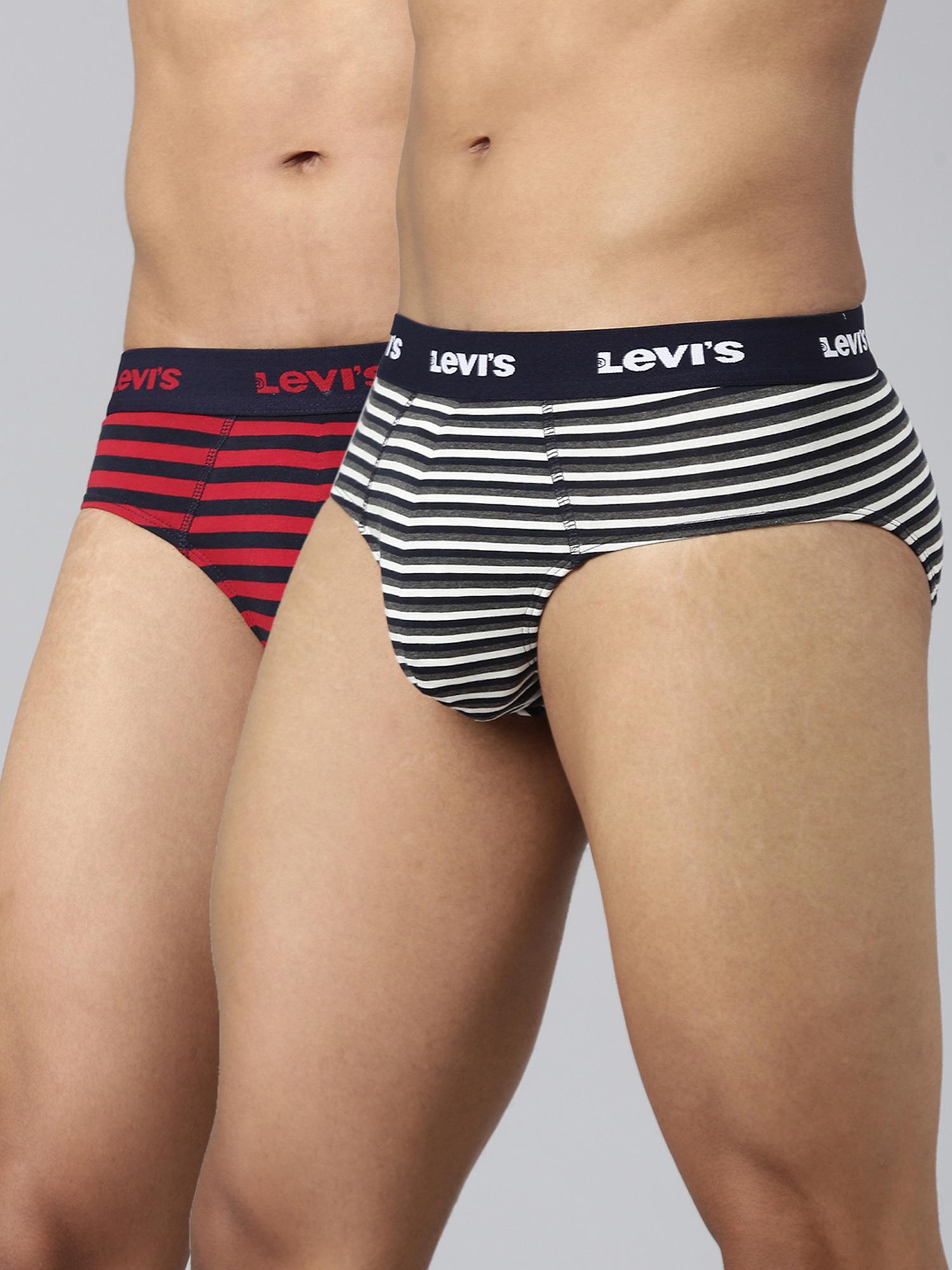 005 striped brief for men with comfort & smart skin technology multicolor (pack of 2)