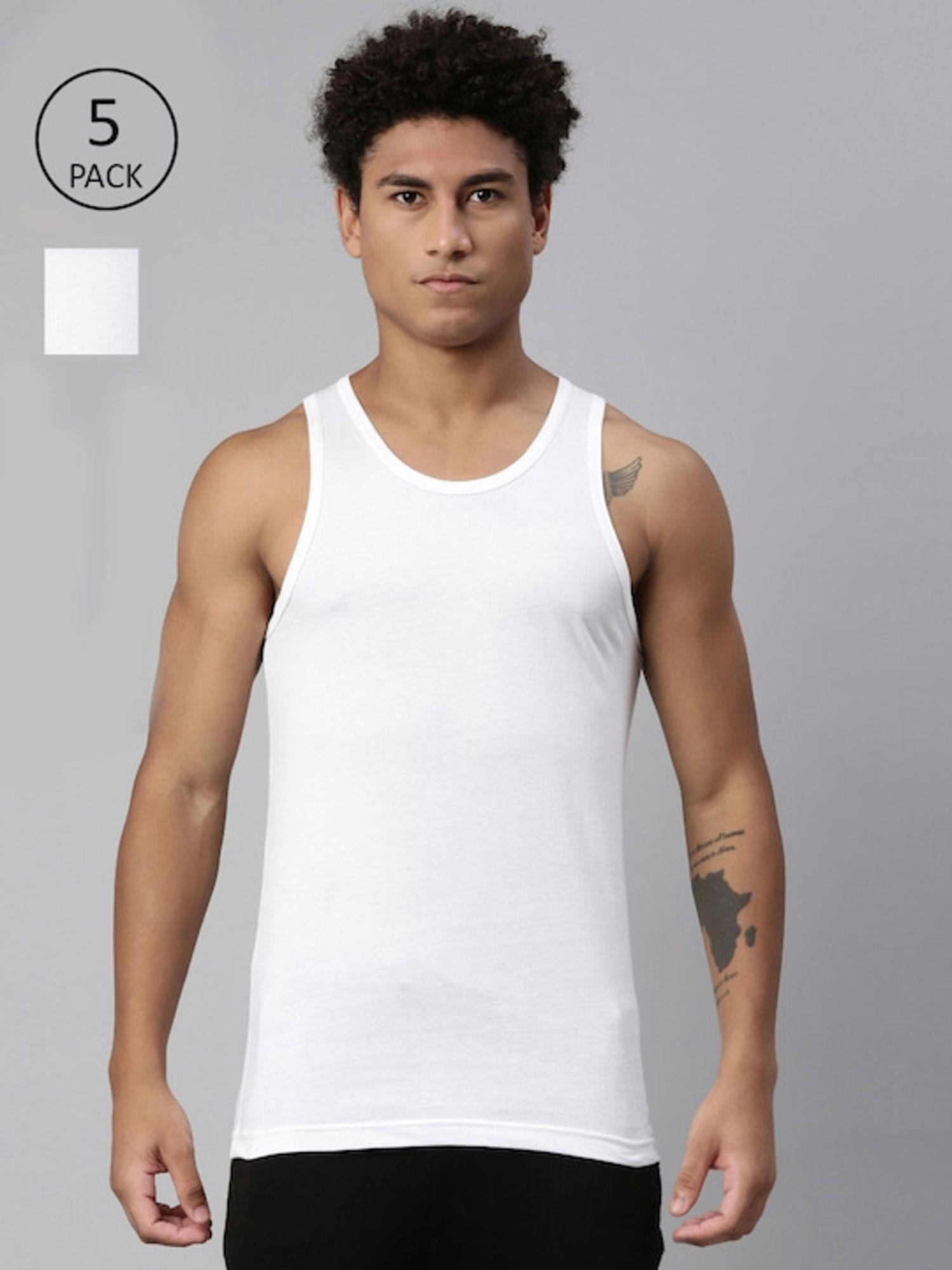 012 classic vest with branding comfort & smartskin technology - white (pack of 5)