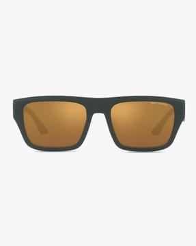 0ax4124su mirrored full-rim rectangle sunglasses