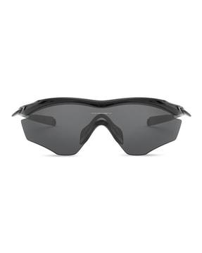 0oo9343 uv-protected half-rim irregular sunglasses