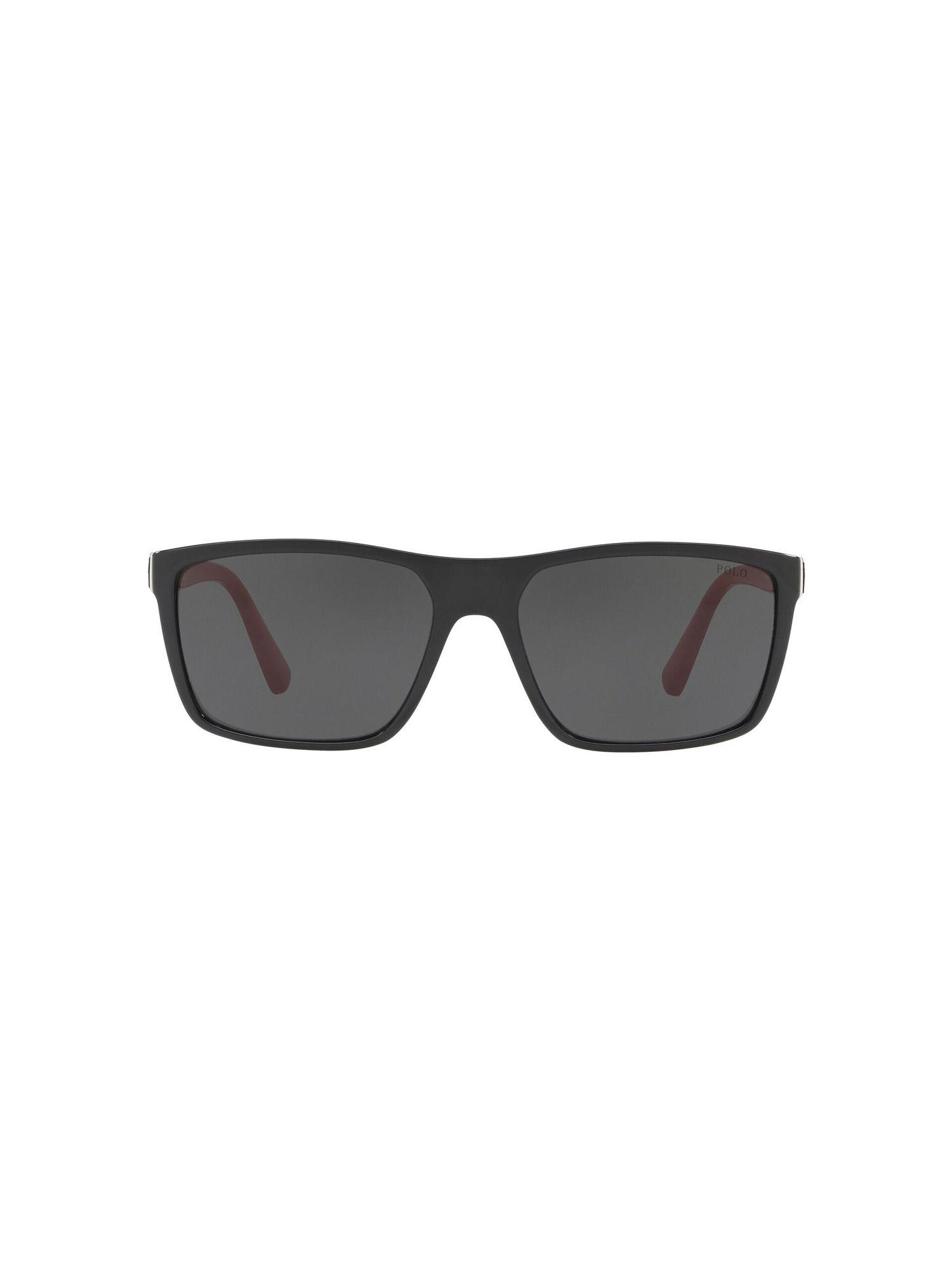 0ph4133 pony & metal stripes grey lens rectangle male sunglasses