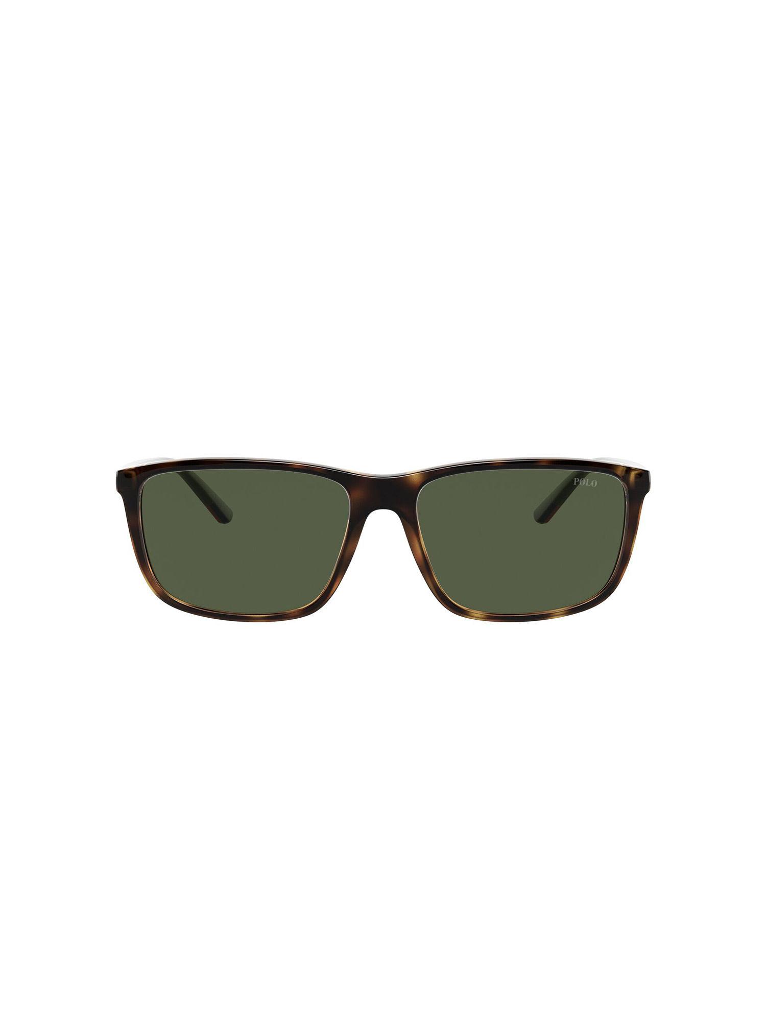 0ph4171 polo bi-color temple tip green lens rectangle male sunglasses