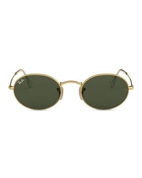0rb3547001/3151 unisex uv protected green lens oval sunglasses