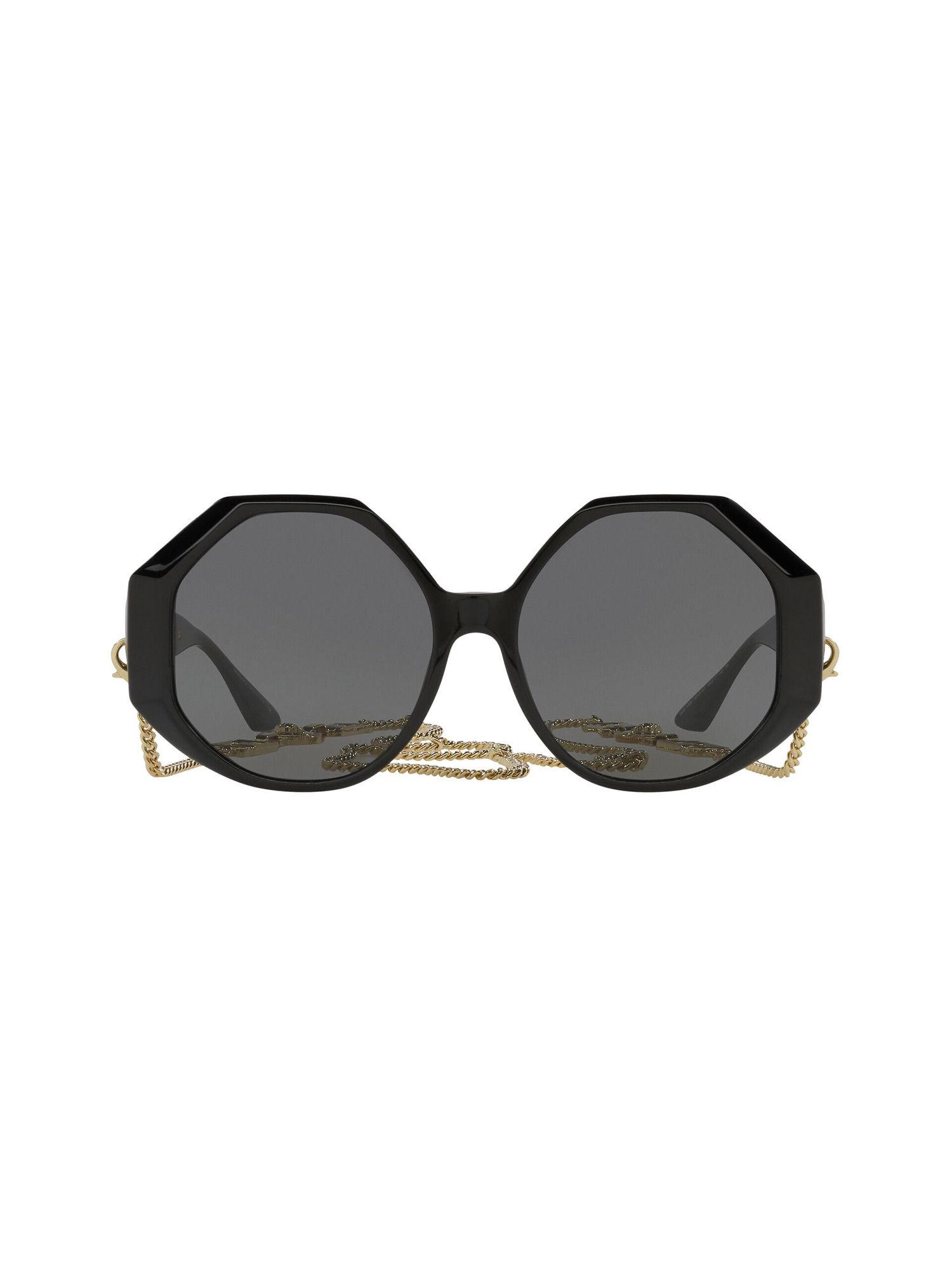 0ve4395 greca dark grey lens square female sunglasses