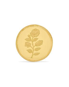 1 gram 24 karat (999) flower round gold coin