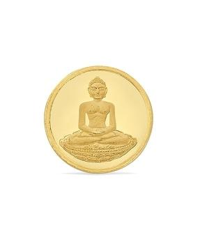 1 gram 24 karat (999) mahavir ji round gold coin