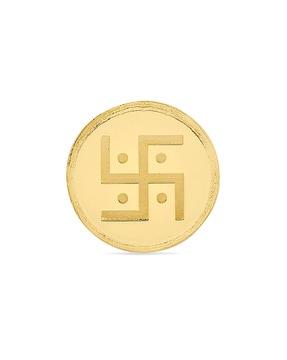 1 gram 24 karat (999) swastik round gold coin