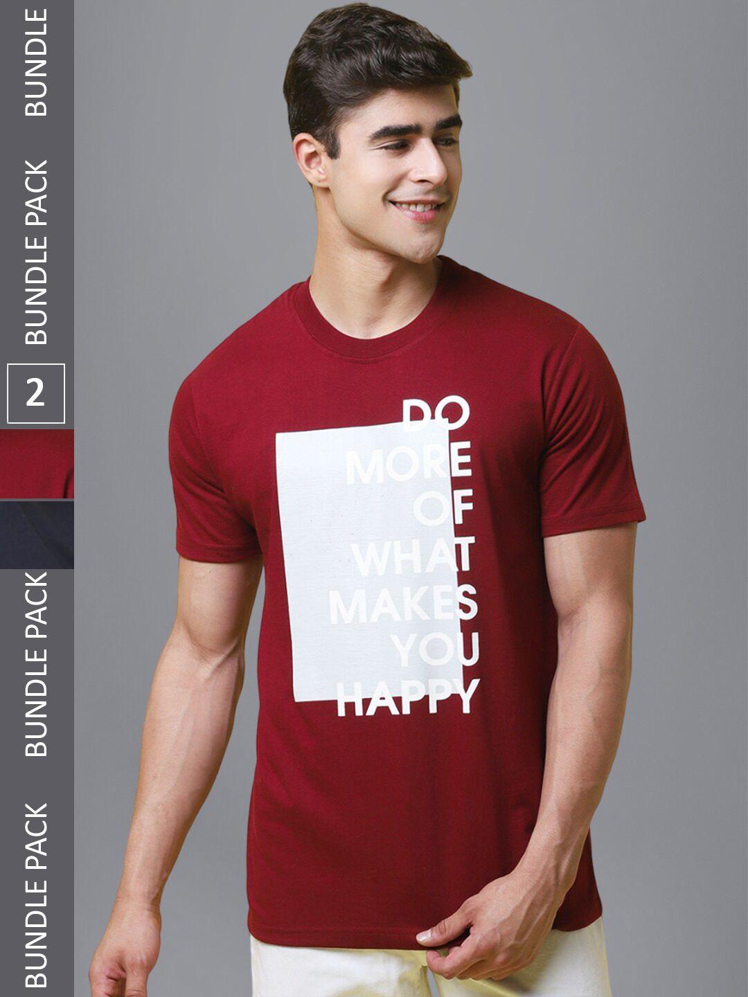 1 stop fashion men multicoloured typography 2 printed pockets t-shirt