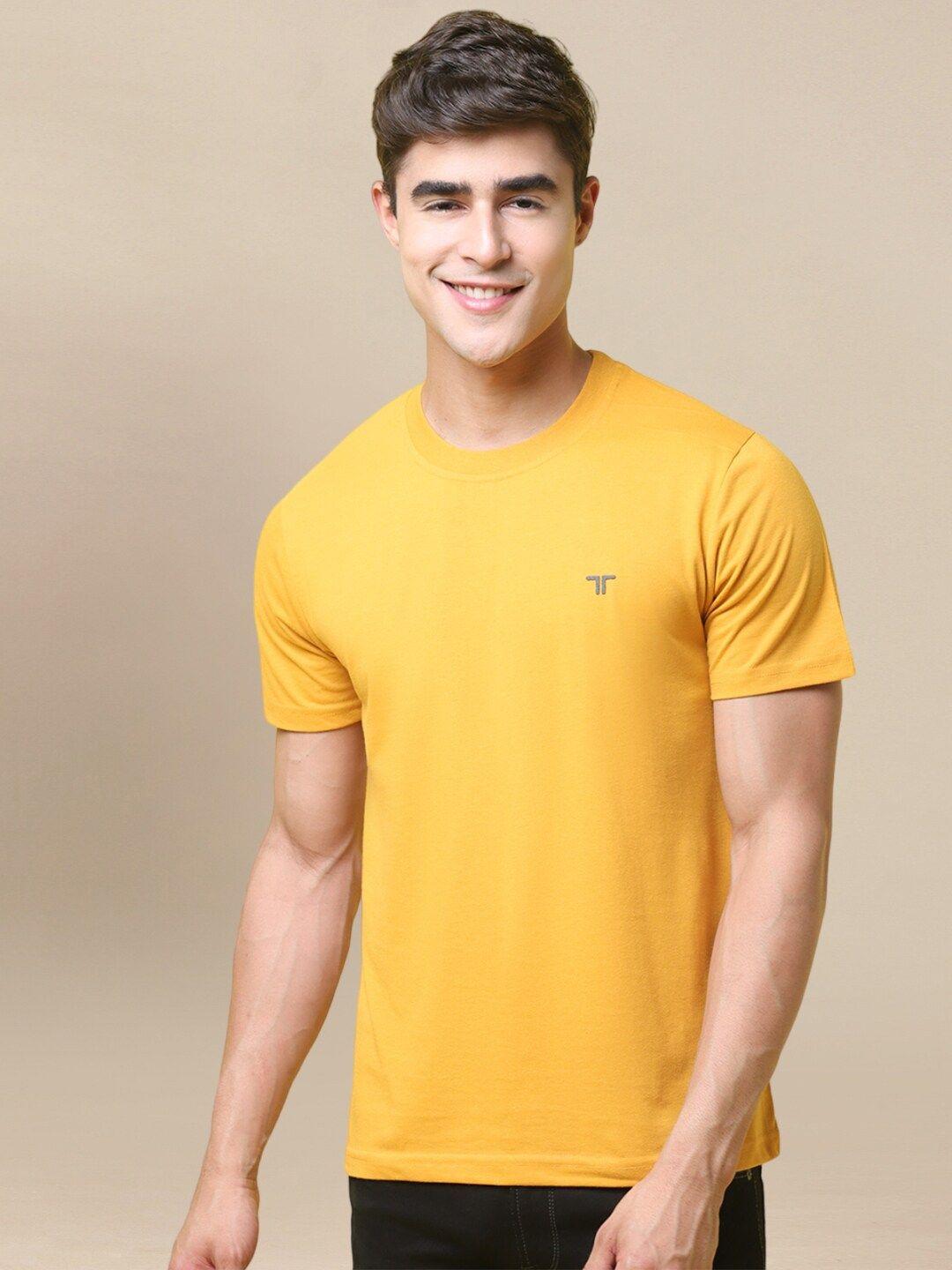 1 stop fashion men yellow henley neck pockets t-shirt