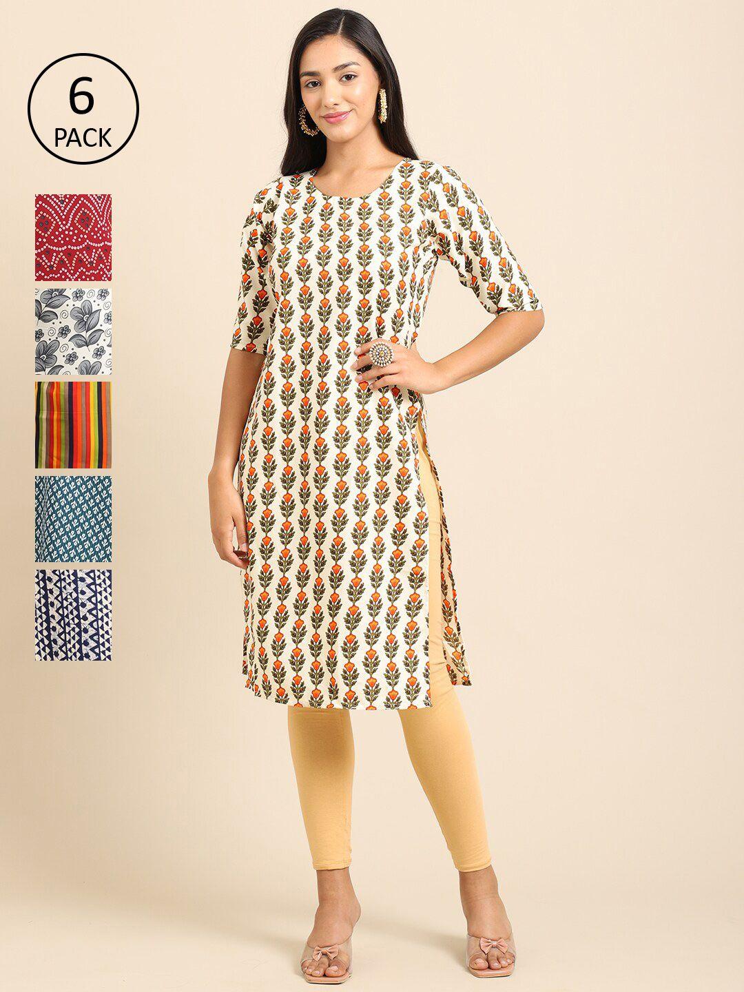 1 stop fashion women 6 multicoloured geometric printed crepe kurta