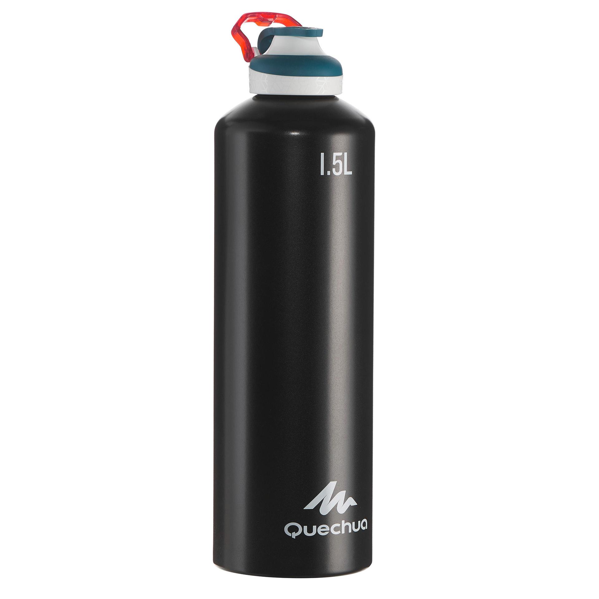 1.5l quick-opening aluminium flask - black