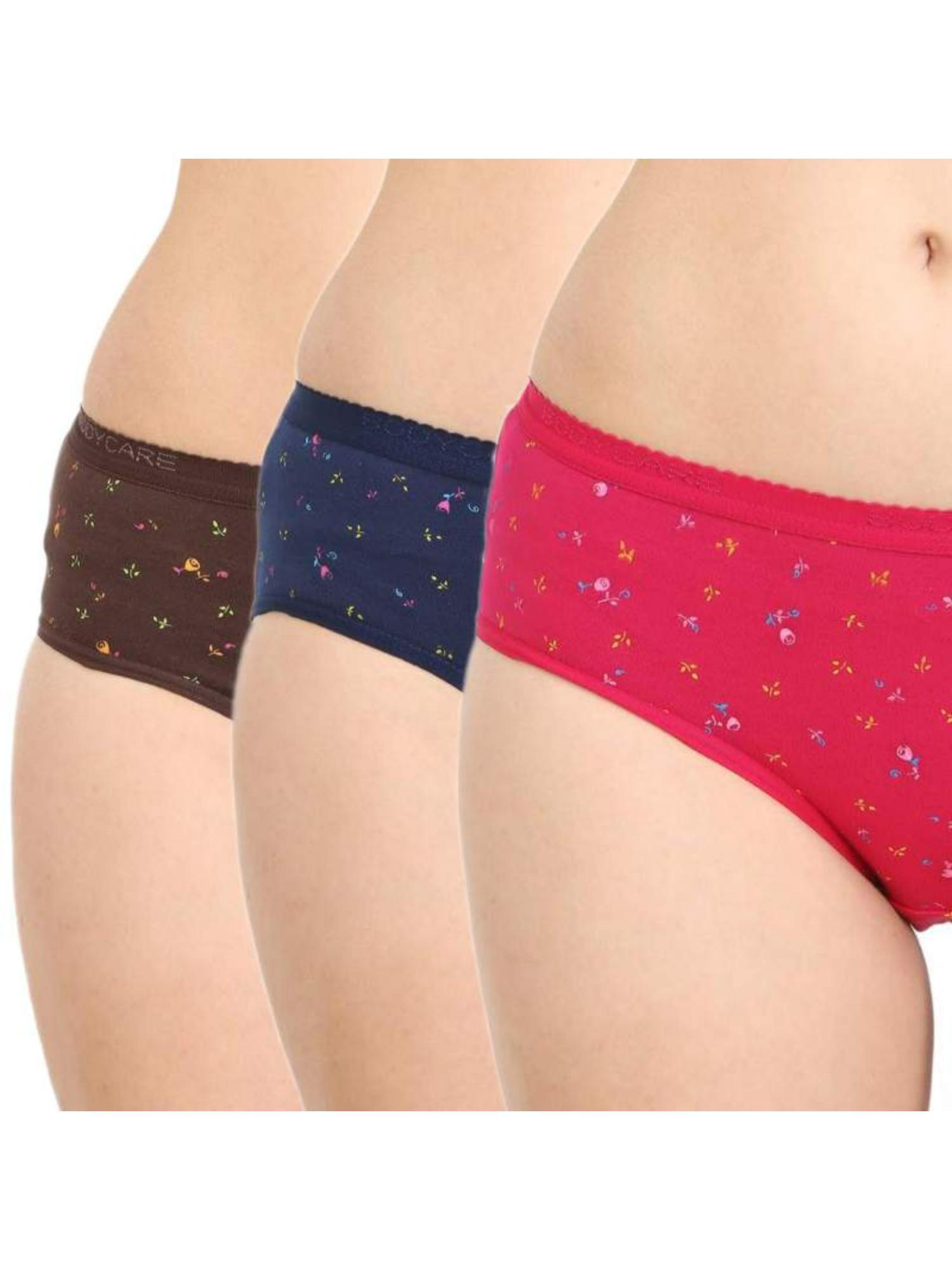 100% cotton printed high cut panty multi-color (pack of 6)