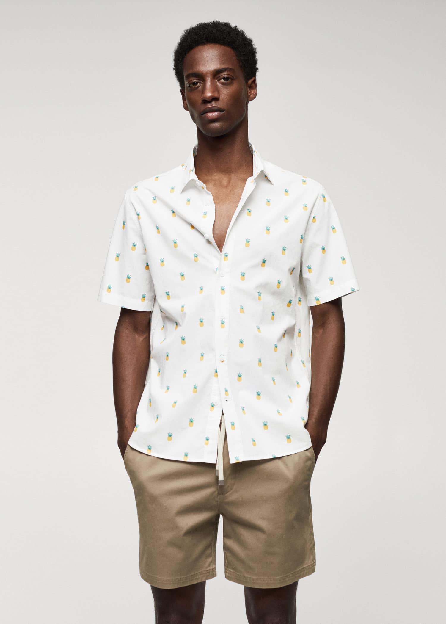 100% cotton shirt with pineapple print