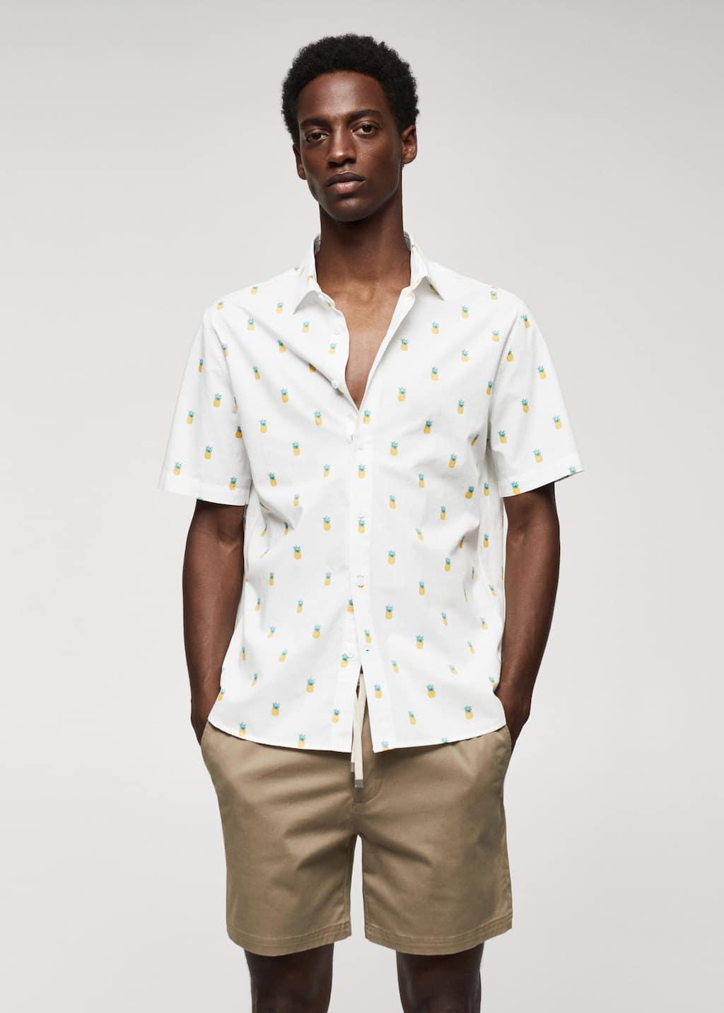 100% cotton shirt with pineapple print