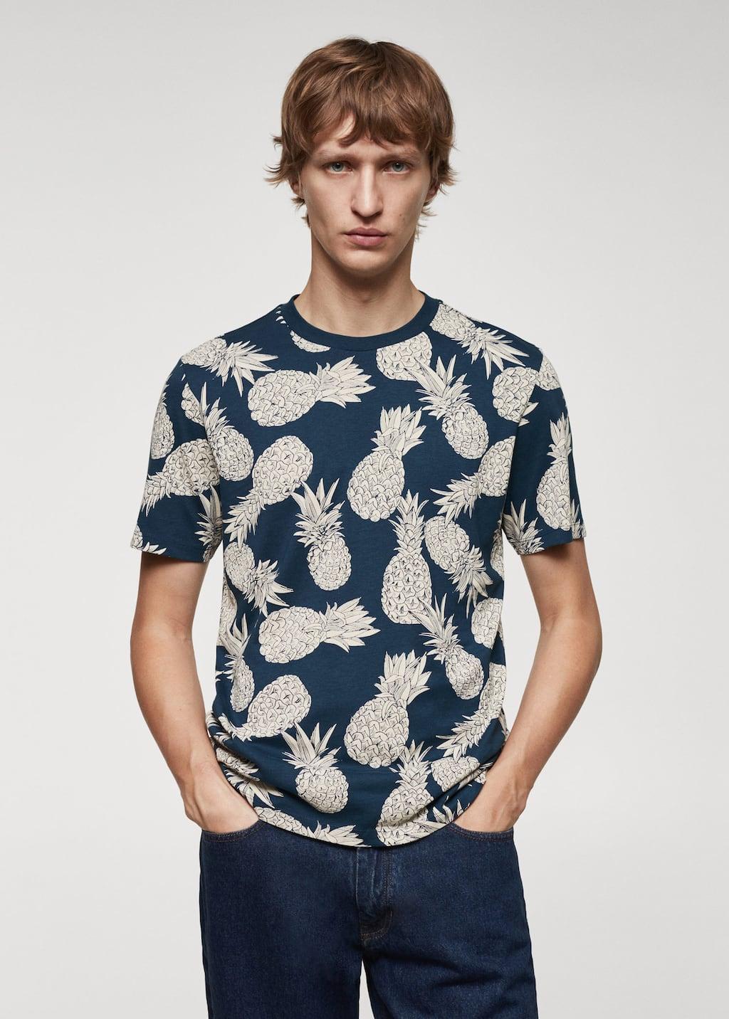 100% cotton shirt with pineapple print