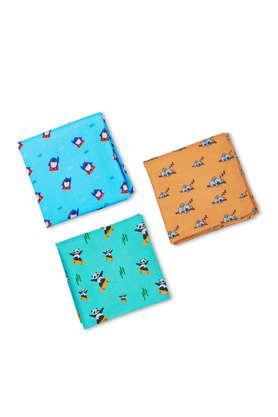 100% organic cotton men's hankies - pack of 3 animal theme - multi