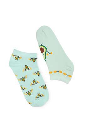 100% organic cotton unisex socks - ankle length - pack of 1 avocado mix & match - multi