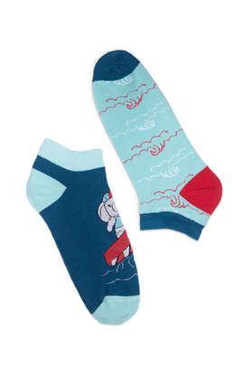 100% organic cotton unisex socks - ankle length - pack of 1 elephant mix & match - multi