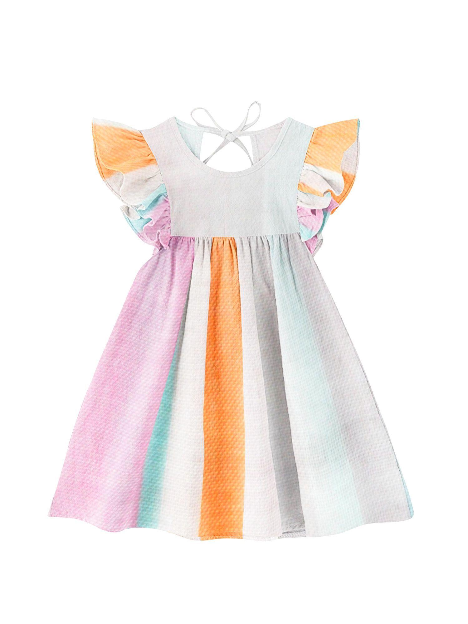 100% organic pink & orange stripe sleeve nightdress
