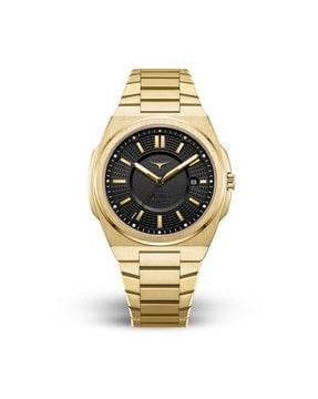100-05 rival gold date indicator watch with additional strap