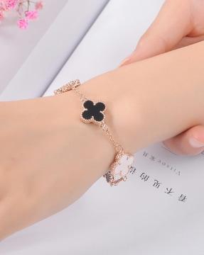 10000b crystal-studded clover link bracelet