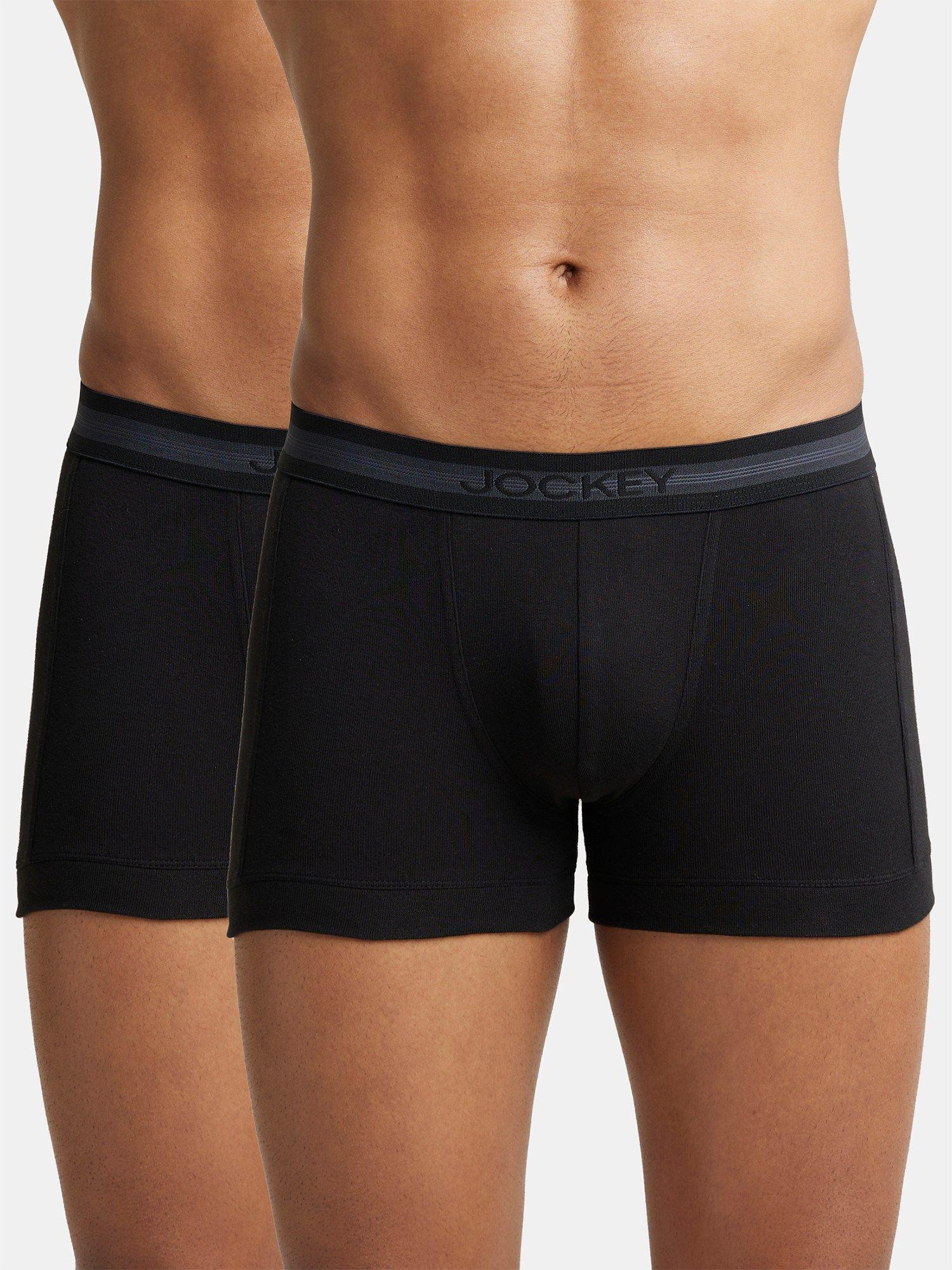 1015 men cotton trunk with stay fresh properties - black (pack of 2)