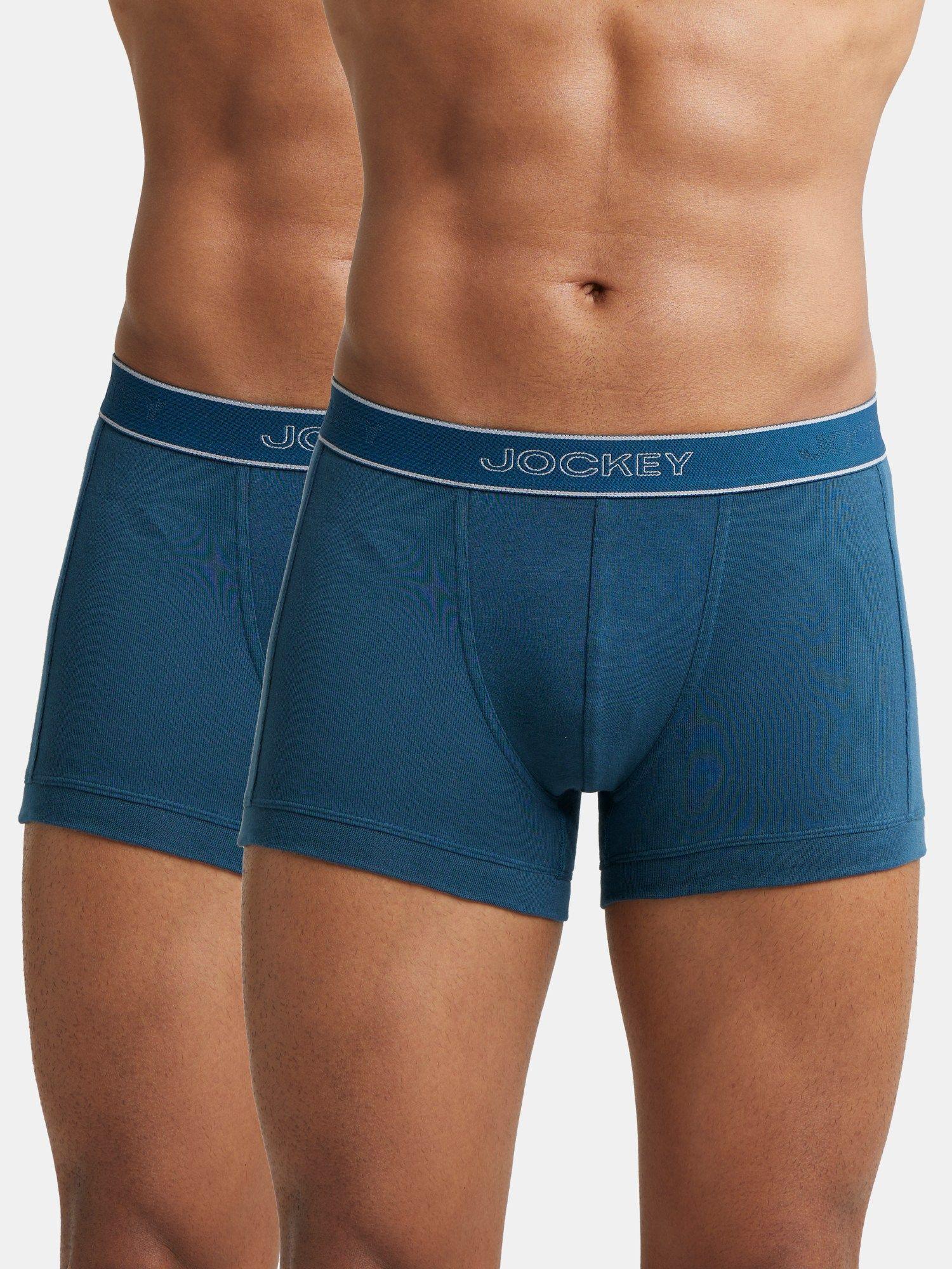 1015 men cotton trunk with stay fresh properties - blue (pack of 2)