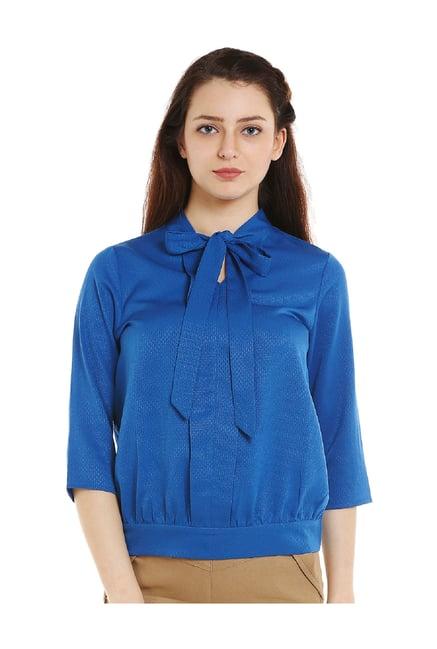 109 f blue band neck top