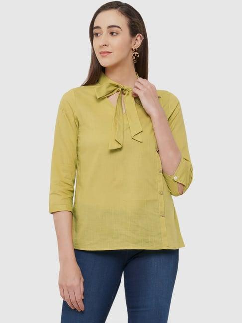 109 f green cotton top