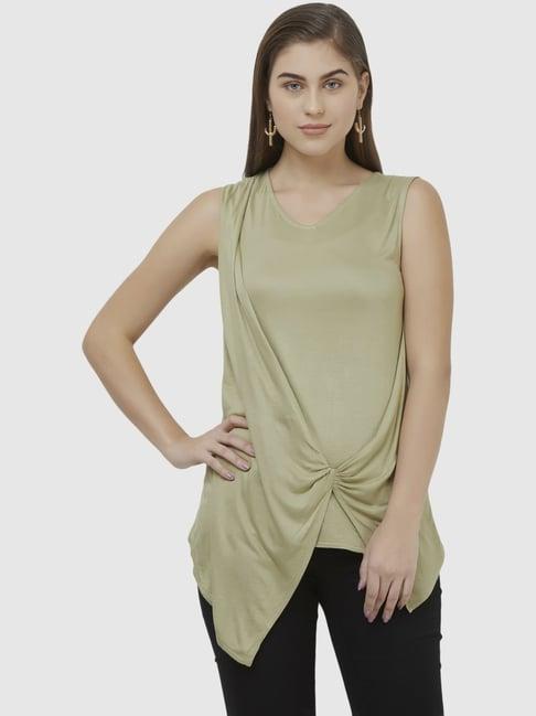 109 f olive green regular fit top