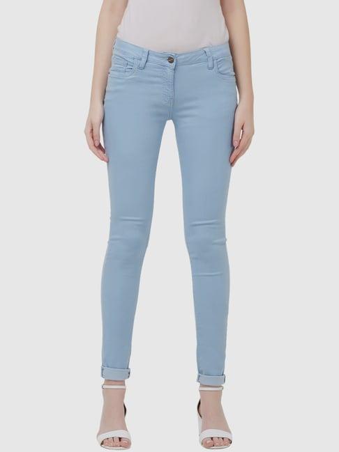 109 f powder blue mid rise jeans