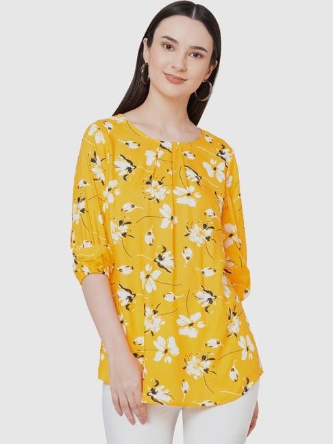 109 f yellow printed top