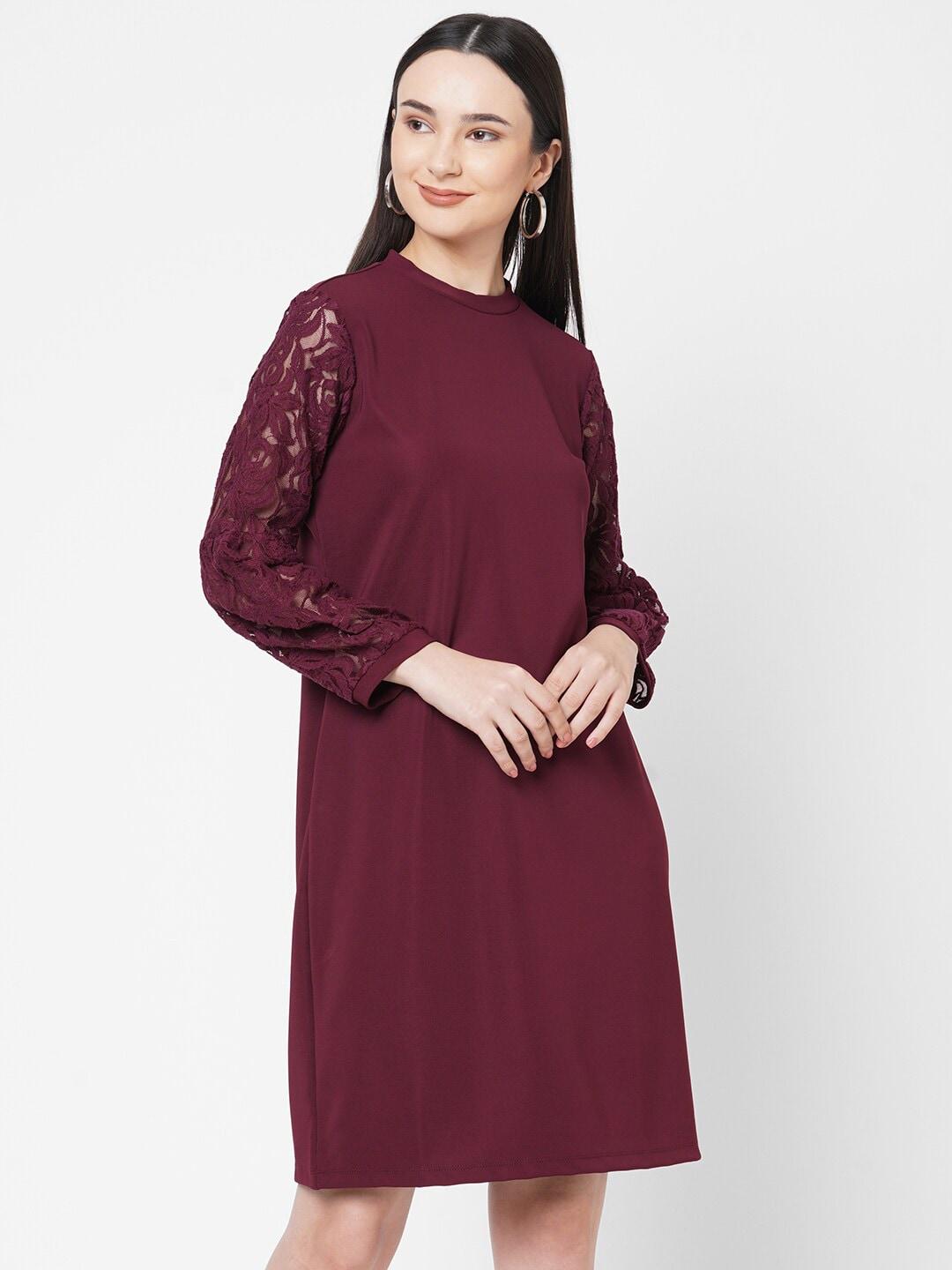 109f maroon sheath dress
