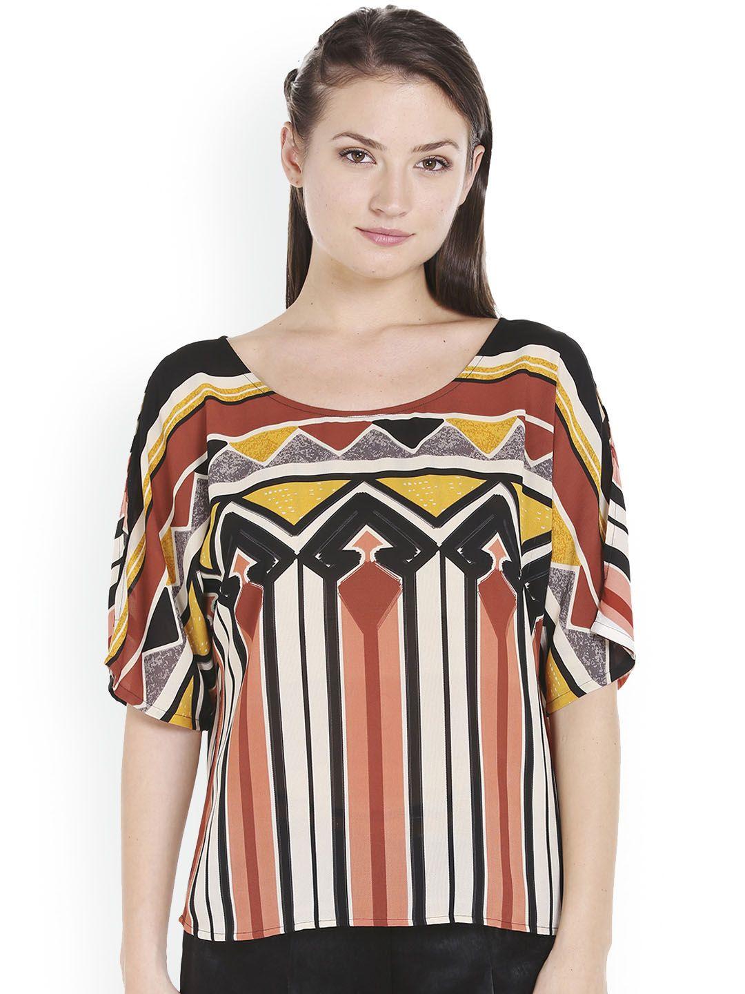 109f women multicoloured printed a-line top