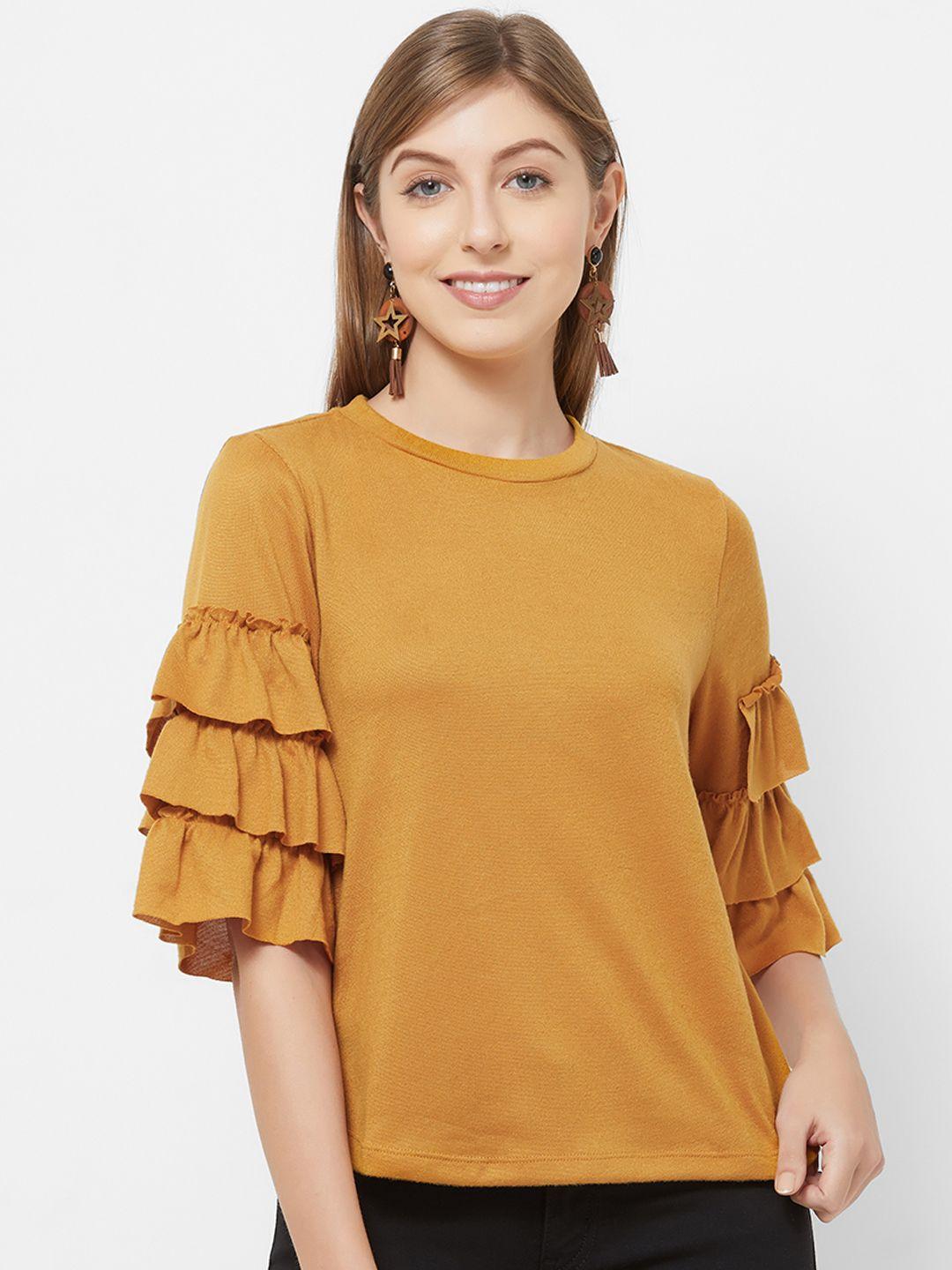 109f women yellow solid top