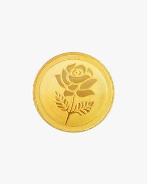 10g 24k 999 yellow gold rose coin
