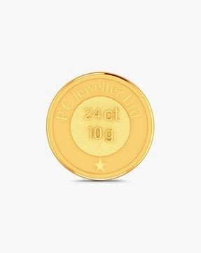 10g 24 kt (995) yellow gold laxmi ganesh coin