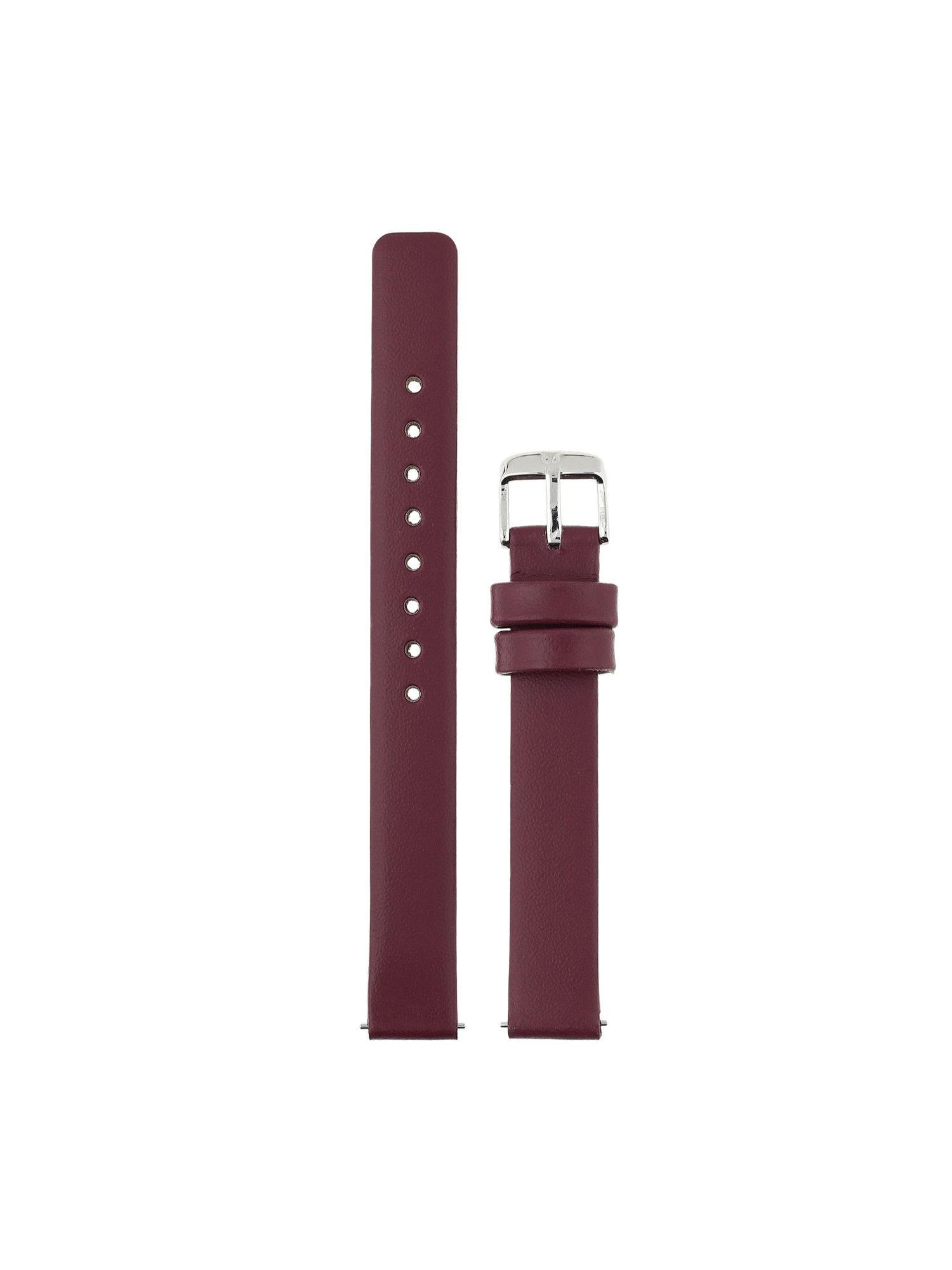 12 mm maroon genuine leather strap for women nf114106012sq-p