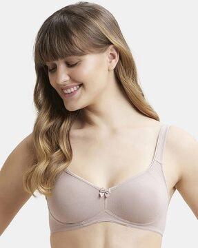 1250 wirefree non-padded cotton elastane full coverage everyday bra with contoured shaper panel