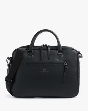 13" briefcase with zip closure & detachable shoulder strap