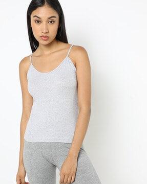 1487 super combed cotton rib camisole with adjustable straps and stayfresh treatment