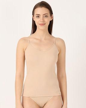 1487 super combed cotton rib camisole with adjustable straps and stayfresh treatment