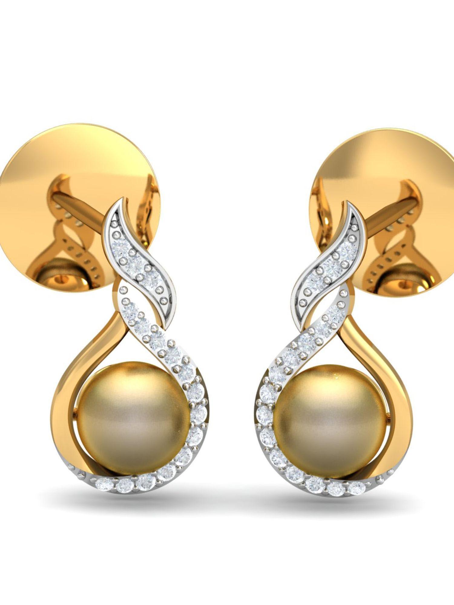 14k flaming pearl earrings for women and girls