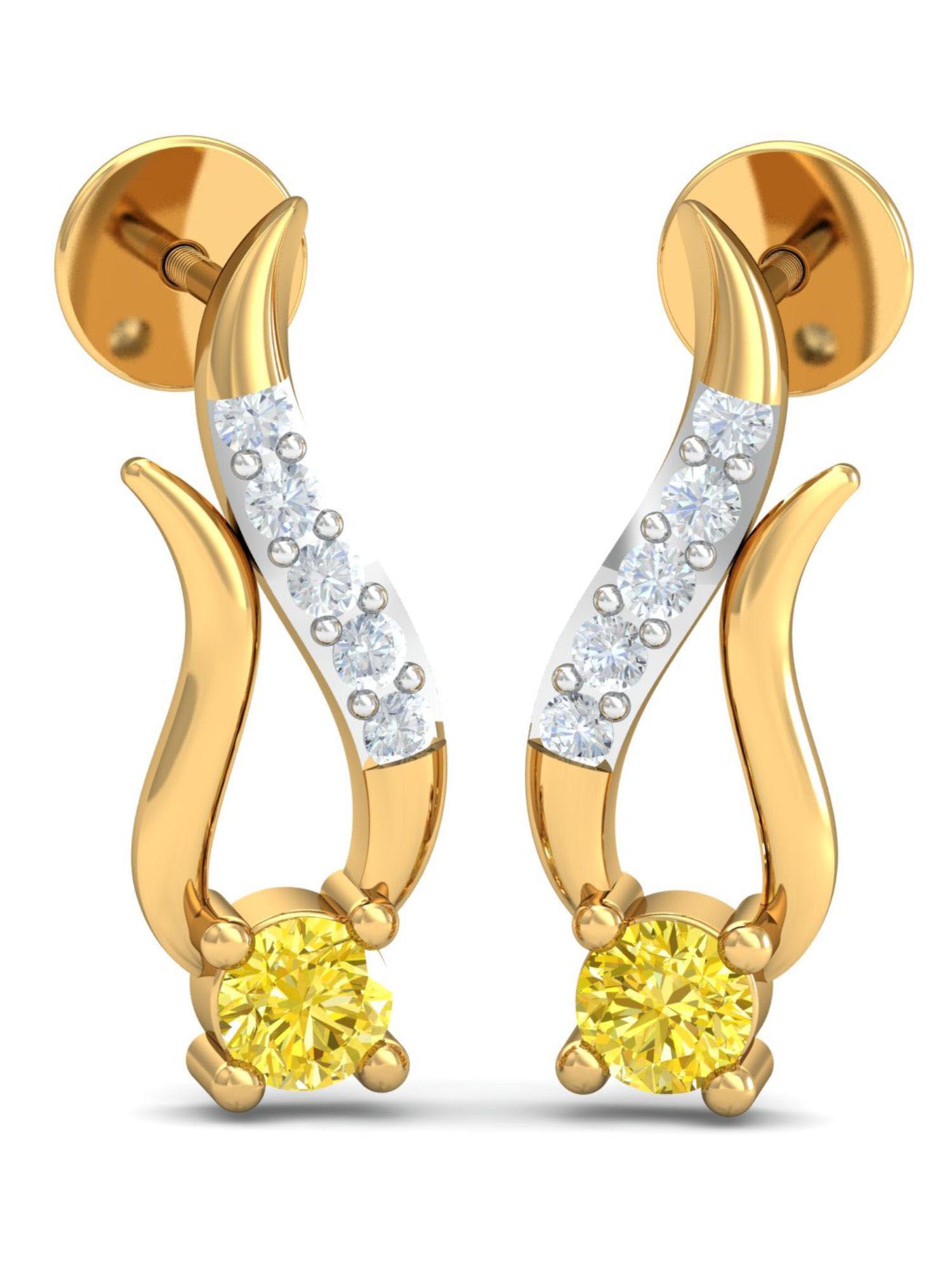 14k graceful glow topaz earrings for women and girls