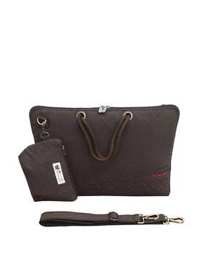15" laptop messenger bag with detachable zip pouch