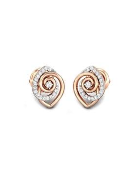 18 kt (750) rose gold cubic zirconia stud earrings