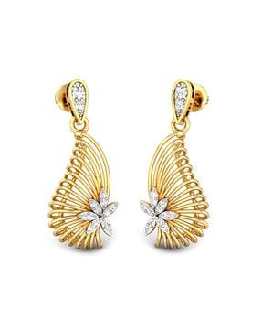 18 kt yellow gold drop earrings